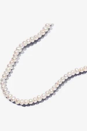 PANDORA Collar Perlas Cultivadas de Agua Dulce Tratadas Con Cierre de Barra T en Blanco