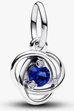 PANDORA Charm Colgante Círculo Eternity Azul con Circonitas Cúbicas en Plata de Ley