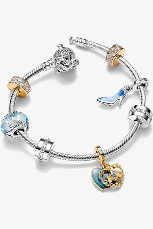 PANDORA Conjunto de Regalo Pulsera Y Charms de La Cenicienta de Disney en Azul