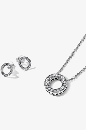 PANDORA Conjunto de Regalo Corazones Brillantes de con Circonitas Cúbicas en Plata de Ley