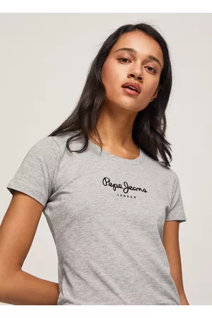 Pepe Jeans Mujer Camisetas - Camiseta lycra logo estampado