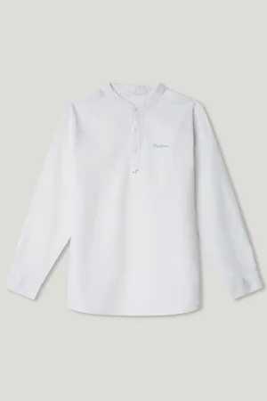 Pepe Jeans Camisa cuello mao con logo bordado