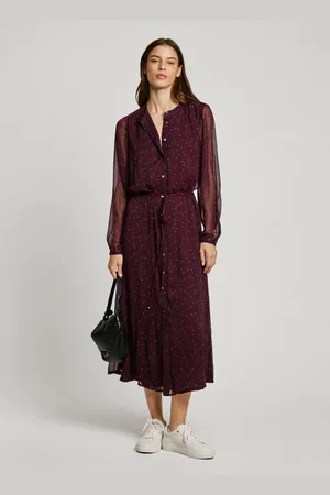 Pepe Jeans Vestido midi cierre abotonado