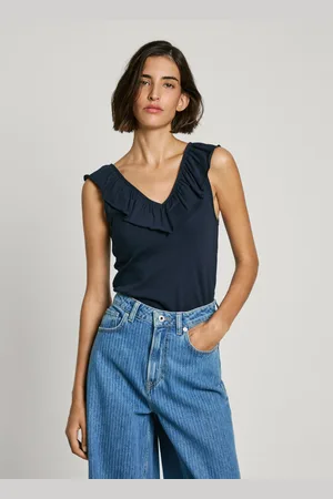 Pepe Jeans Top canalé escote en v