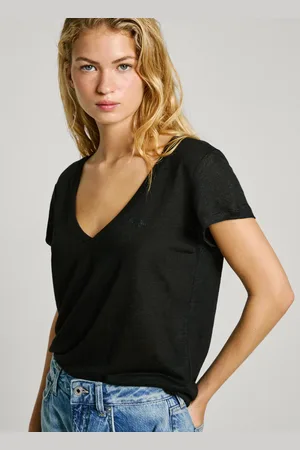 Pepe Jeans Camiseta cuello pico logo bordado