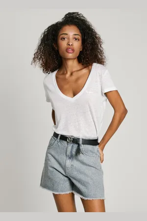 Pepe Jeans Camiseta cuello pico logo bordado