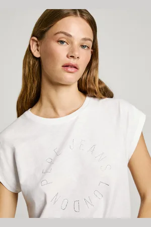Pepe Jeans Camiseta logo strass fit boxy