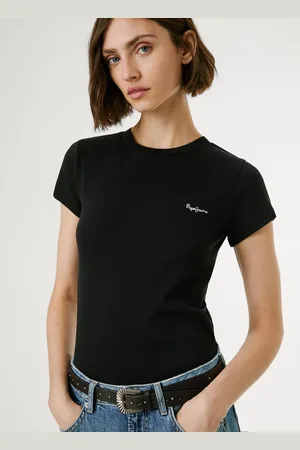 Pepe Jeans Camiseta canalé logo estampado