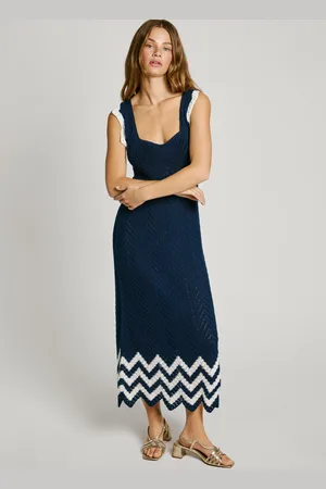 Pepe Jeans Vestido largo calado con tirantes