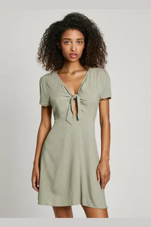 Pepe Jeans Vestido corto con escote anudado