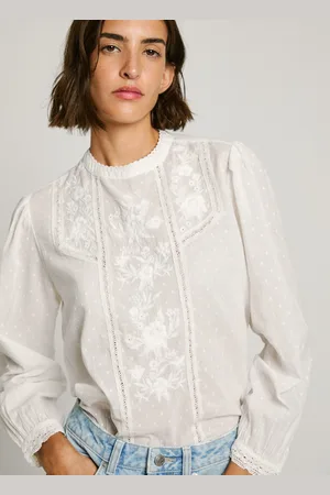 Pepe Jeans Blusa romántica detalles bordados