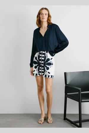 Pepe Jeans Blusa satinada cuello mao