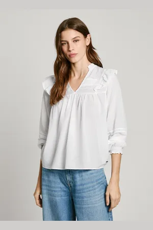 Pepe Jeans Blusa fluida con volantes