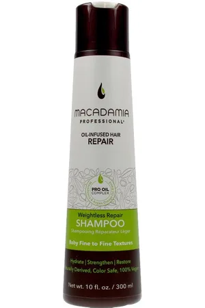Macadamia WEIGHTLESS MOISTURE shampoo. Champú volumen - Champú hidratante - Champú color. Tipo de Cabello: Cabello Seco, Cabello Dañado, Cabello sin Volumen. Formulación: Sin Parabenos, Sin Sulfatos