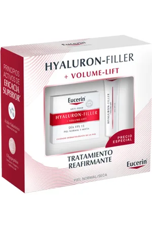 Eucerin HYALURON FILLER + VOLUME-LIFT DÍA PIEL NORMAL MIXTA LOTE. Cremas Antiarrugas y Antiedad - Tratamiento Facial Reafirmante. Edad: Entre 26 y 35 años, Entre 36 y 50 años, Más de 50 años. Tipo de Piel: Normal, Normal/Mixta. Tratamiento: Día. Te