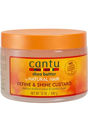 Cantu FOR NATURAL HAIR define & shine custard. Producto de peinado - Producto de peinado. Tipo de Cabello: Cabello Rizado. Texturas: Crema. Formulación: Sin Parabenos, Sin Sulfatos, Sin Siliconas. Tendencias: Aloe Vera. Ingredientes: Aloe Vera