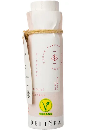 Delisea CORAL VEGAN eau parfum. Perfume. Familias Olfativas: Cítrica. Green Beauty: Vegano, Packaging sostenible, Producto solidario
