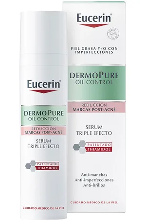 Eucerin DERMOPURE oil control serum triple efecto. Cremas Antimanchas - Tratamiento Acné, Poros y puntos negros - Tratamiento Matificante. Edad: Entre 26 y 35 años, Entre 36 y 50 años, Más de 50 años. Tipo de Piel: Grasa, Acneica. Texturas: Sérum.