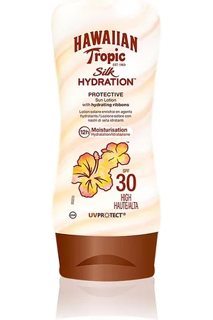 Hawaiian Tropic SILK HYDRATION sun lotion SPF30. Protector solar corporal. Tipo de Piel: Todo Tipo de Pieles. Texturas: Loción. Protección SPF: Alta SPF 30. Green Beauty: Cruelty Free