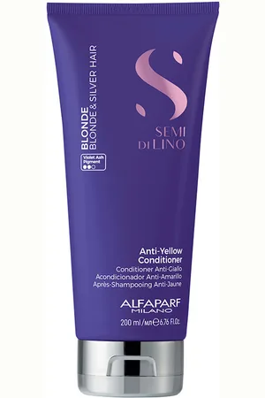 Alfaparf SEMI DI LINO blonde & silver conditioner. Acondicionador color - Protección grises-blancos. Tipo de Cabello: Cabello Teñido, Cabello con Mechas, Cabello Rubio. Texturas: Crema
