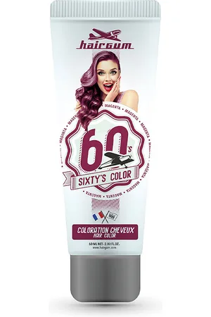 Hairgum SIXTY’S COLOR hair color. Tintes semipermanentes. Tipo de Cabello: Todo Tipo de Cabello. Texturas: Crema. Tonos: 1 Negro, 0 Blanco, Caoba, Grises, Violin, Fantasía