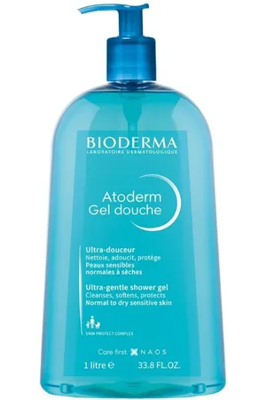 Bioderma ATODERM gel ducha para toda la familia. Gel de baño. Tipo de Piel: Seca, Sensible, Normal. Texturas: Gel. Formulación: Hipoalergénico, Sin Parabenos, Sin Sulfatos, Sin Fragancia. Propiedades: Calmante, Hidratante. Formato: Dosificador. Prod