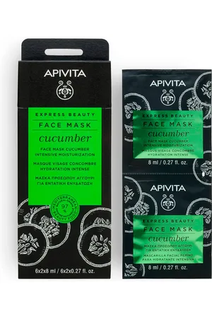APIVITA Express Beauty Mascarilla facial hidratante intensiva con pepino. Mascarilla Facial. Edad: Entre 18 y 25 años, Entre 26 y 35 años, Entre 36 y 50 años, Más de 50 años. Tipo de Piel: Todo Tipo de Pieles. Texturas: Crema. Green Beauty: Ingredi