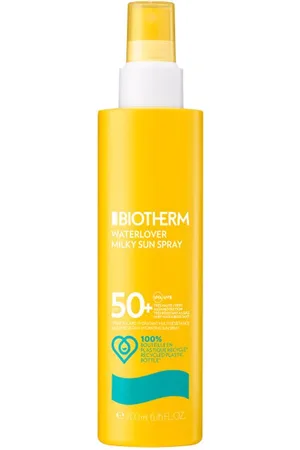 Biotherm SUN WATERLOVER sun milk SPF50. Protector solar corporal. Texturas: Leche. Formato: Spray. Protección SPF: Alta SPF 50. Green Beauty: Packaging sostenible