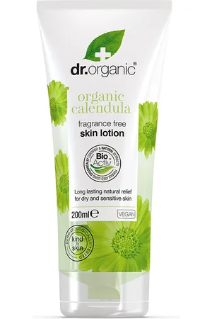 Dr Organic CALENDULA loción corporal. Hidratante corporal. Tipo de Piel: Seca, Sensible. Texturas: Loción. Formulación: Sin Fragancia. Tendencias: Aloe Vera, Jengibre. Ingredientes: Aloe Vera. Green Beauty: Vegano