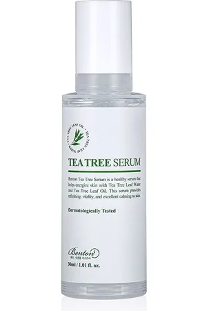 Benton TEA TREE serum. Tratamiento Facial Hidratante. Tipo de Piel: Mixta, Grasa, Todo Tipo de Pieles. Texturas: Sérum. Green Beauty: Ingredientes naturales. Tendencias: Árbol de té, Cosmética Coreana, Skinimalism. Ingredientes: Ácido Hialurónico