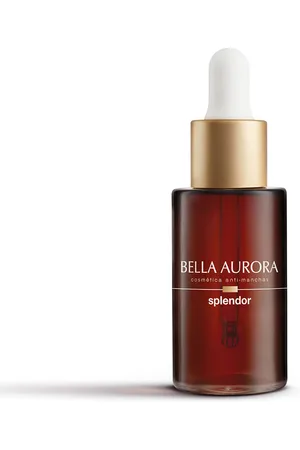 Bella Aurora SPLENDOR serum iluminador y antioxidante. Tratamiento Facial Antioxidante Antiarrugas y Antiedad. Edad: Entre 26 y 35 años, Entre 36 y 50 años, Más de 50 años. Tipo de Piel: Todo Tipo de Pieles. Texturas: Sérum. Ingredientes: Vitamina C, Ác