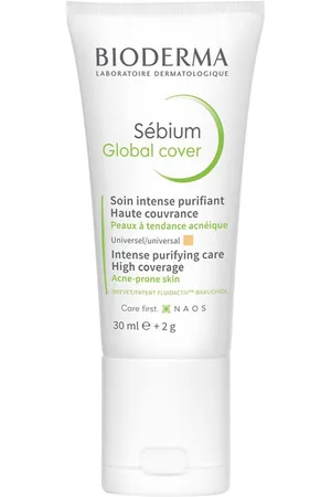 Bioderma SÉBIUM GLOBAL COVER cubre y elimina imperfecciones. Tratamiento Acné, Poros y puntos negros. Edad: Entre 18 y 25 años, Entre 26 y 35 años, Menos de 18 años. Tipo de Piel: Acneica. Formulación: Hipoalergénico, Sin Parabenos, No Comedogénico.