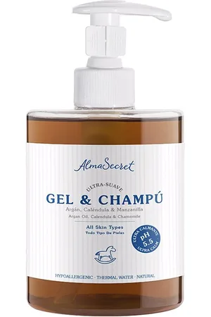 Alma Secret GEL-CHAMPÚ suave con argán, caléndula & manzanilla. Gel de baño. Tipo de Piel: Todo Tipo de Pieles. Tipo de Cabello: Todo Tipo de Cabello. Texturas: Gel. Formulación: Sin Parabenos. Green Beauty: Ingredientes naturales, Vegano, Packaging so