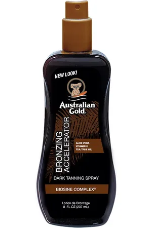 Australian Gold DARK TANNING ACCELERATOR spray gel with instant bronzer. Corporales. Tipo de Piel: Todo Tipo de Pieles. Texturas: Gel. Formulación: Sin Parabenos, Sin Alcohol. Formato: Spray. Green Beauty: Cruelty Free