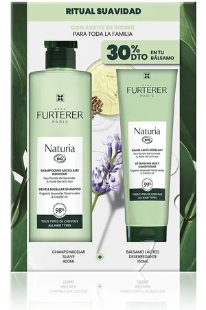 RENE FURTERER NATURIA CHAMPÚ MICELAR SUAVE LOTE. Champú purificante. Tipo de Cabello: Todo Tipo de Cabello. Texturas: Espuma/Mousse. Formulación: Sin Sulfatos, Sin Siliconas. Green Beauty: Ingredientes naturales, ECO, Packaging sostenible. Formato: Dosif