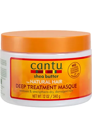 Cantu FOR NATURAL HAIR depp treatment masque. Reparadoras - Definición de rizos afro. Tipo de Cabello: Cabello Seco, Cabello Dañado. Texturas: Crema. Formulación: Sin Parabenos, Sin Sulfatos, Sin Siliconas. Tendencias: Aloe Vera, Karité. Ingredie