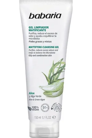 Babaria ALOE VERA gel limpiador facial matificante. Limpiador facial. Tipo de Piel: Mixta, Grasa. Texturas: Gel. Tendencias: Aloe Vera. Ingredientes: Aloe Vera. Green Beauty: Vegano