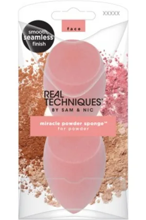Real Techniques MIRACLE POWDER esponja pack. Set de maquillaje. Green Beauty: Vegano, Cruelty Free