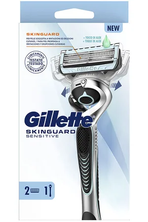 Gillette SKINGUARD SENSITIVE máquina + 2 recambios. Cuchillas de afeitar. Tipo de Piel: Sensible