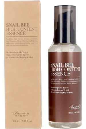 Benton SNAIL BEE HIGH CONTENT essence. Tratamiento Facial Hidratante. Edad: Entre 26 y 35 años, Entre 36 y 50 años, Más de 50 años. Tipo de Piel: Sensible. Texturas: Sérum. Green Beauty: Ingredientes naturales. Formato: Dosificador. Tendencias: Mu