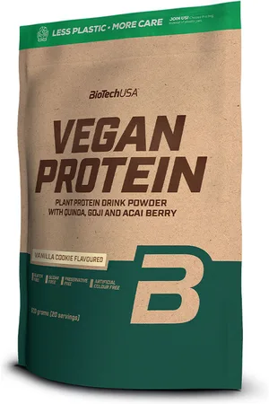 BiotechUSA VEGAN PROTEIN. Proteínas. Sabores: Vainilla, Cookies. Alérgenos alimentación: Sin gluten, Sin azúcar. Tendencias: Vainilla