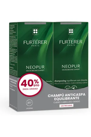 RENE FURTERER NEOPUR MICROBIOME EXPERT champú anticaspa grasa duo. Champú anticaspa. Tipo de Cabello: Cabello Graso. Texturas: Gel. Formulación: Sin Sulfatos, Sin Siliconas. Green Beauty: Ingredientes naturales, Packaging sostenible. Producto de Parafarm