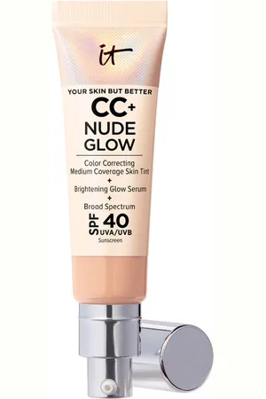 IT COSMETICS CC+ NUDE GLOW lightweight foundation + glow serum SPF40. CC Cream. Edad: Entre 18 y 25 años, Entre 26 y 35 años, Entre 36 y 50 años, Más de 50 años, Menos de 18 años. Tipo de Piel: Sensible, Todo Tipo de Pieles. Formulación: Sin Parabenos,