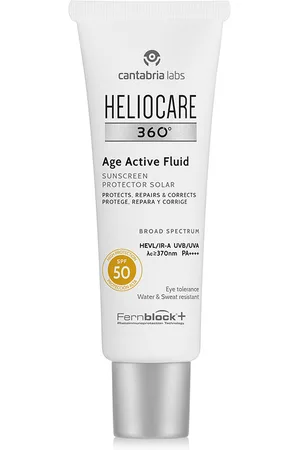 Cantabria Labs HELIOCARE 360° protector solar fluido previene y corrige signos del fotoenvejecimiento SPF50. Protector solar facial. Edad: Entre 36 y 50 años, Más de 50 años. Tipo de Piel: Todo Tipo de Pieles. Texturas: Fluido. Formulación: Hipoalergénico