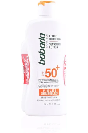 Babaria SOLAR PIEL SENSIBLE SPF50 LECHE LOTE. Protector solar corporal. Tipo de Piel: Sensible. Texturas: Leche. Protección SPF: Muy alta SPF 50 +