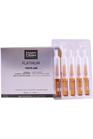 Martiderm PLATINUM PHOTO-AGE ampoules. Tratamiento Facial Reafirmante - Efecto flash - Tratamiento Facial Antioxidante. Edad: Entre 36 y 50 años, Más de 50 años. Tipo de Piel: Todo Tipo de Pieles. Texturas: Líquido. Formato: Monodosis. Producto de Pa