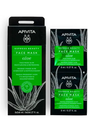 APIVITA Express Beauty Mascarilla facial hidratante y refrescante con Aloe. Mascarilla Facial. Edad: Entre 18 y 25 años, Entre 26 y 35 años, Entre 36 y 50 años, Más de 50 años. Tipo de Piel: Todo Tipo de Pieles. Texturas: Crema. Formato: Monodosis.