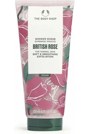 THE BODY SHOP BRITISH ROSE shower scrub. Exfoliante corporal. Tipo de Piel: Normal. Texturas: Gel. Green Beauty: Ingredientes naturales, Vegano, Packaging sostenible, Cruelty Free