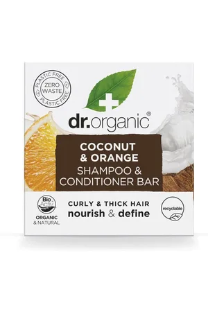 Dr Organic COCO Y NARANJA champú y acondicionador sódilo. Hidratantes y nutritivos. Tipo de Cabello: Cabello Rizado. Formulación: Sin Parabenos. Formato: Pastilla de Jabón. Tendencias: Jojoba, Coco. Green Beauty: Vegano, Cruelty Free, Zero Waste