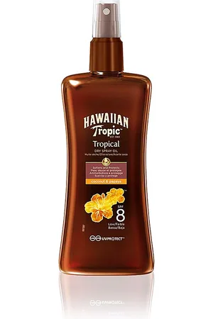 Hawaiian Tropic COCONUT & PAPAYA dry oil SPF8 spray. Protector solar corporal. Tipo de Piel: Todo Tipo de Pieles. Texturas: Aceite. Green Beauty: Cruelty Free